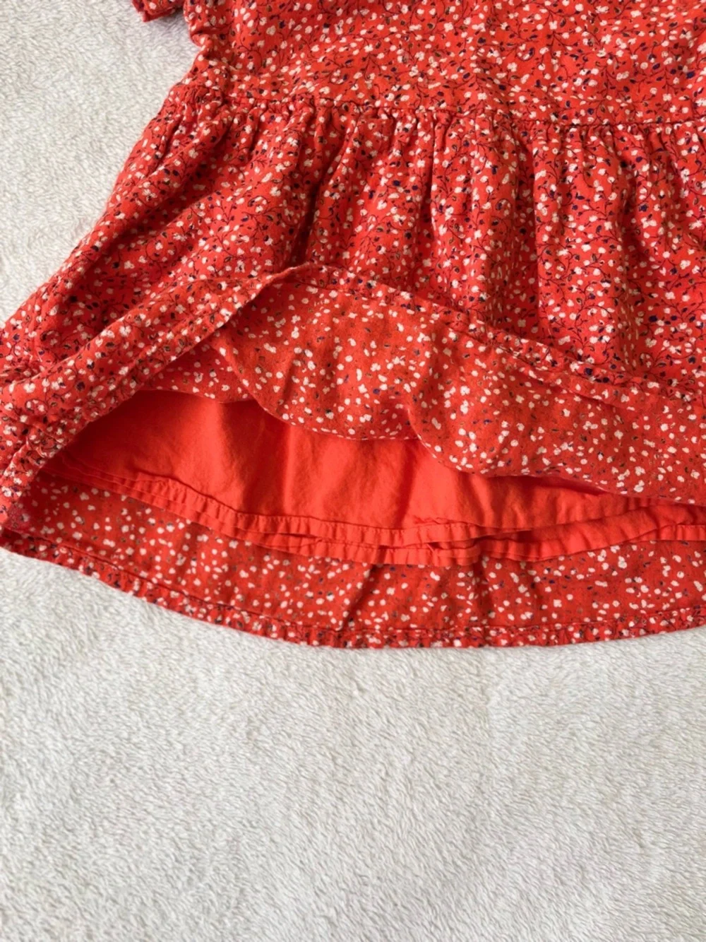 Old Navy Red Floral Short Sleeve Dress